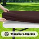 Smiry 2 Pack Rectangle Picnic Table Cloth, Waterproof Elastic Fitted Tablecloths, Washable Polyester Rectangular Patio Table Cover for Camping, Indoor and Outdoor (Coffee, 30"x96")