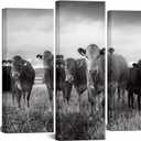 Nachic Wall 5 Piece Farm Animals Canvas Wall Art Black and White Cattles Cows Pictures Wall Decor for Living Room Kitchen Modern Giclee Print Artwork Gallery Canvas Wrapped Ready to Hang
