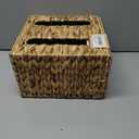 StorageWorks Garbage Bag Dispenser with Lid, Wall Mount Water Hyacinth Plastic Bag Holder for Kitchen, Cabinet, Countertop, 2 Slots