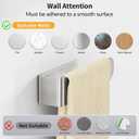 Adhesive Hand Towel Holder, 8 Inch Towel Holder for Bathroom Wall Mounted, Self Adhesive Square Stick on Towel Bar Wall for Kitchen Cabinet RV, Brushed Nickel (2 Pack)