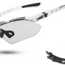 ROCKBROS Photochromic Sports Sunglasses Mens Pickleball Glasses Cycling Glasses MTB Sunglasses, with Removable Elasctic Band