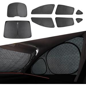 8PCS Upgraded for Tesla Model Y Juniper Window Shade Covers Thicker 5-Layer Material Sun Darker Windshield Sunshade Side Window Privacy Shade for Tesla Model Y Juniper Accessories 2026 2025