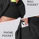 YYV Women's Pleated Tennis Skirt with 3 Pockets Golf Stretchy High Waisted Skort Skirts for Women Athletic Workout Casual (Black, XL)