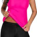 Tempt Me Two Piece Tankini Swimsuits for Women Tummy Control Bathing Suit with Shorts Athletic Two Side Pockets Swimwear (XXL)