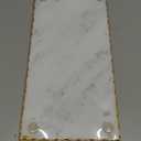 12" X 6" Marble Tray with Golden Foiling Natural Marble Board White Slab Candle Plate Tray for Kitchen Counter Cheese Charcuterie Wedding Gift House Warming Gift