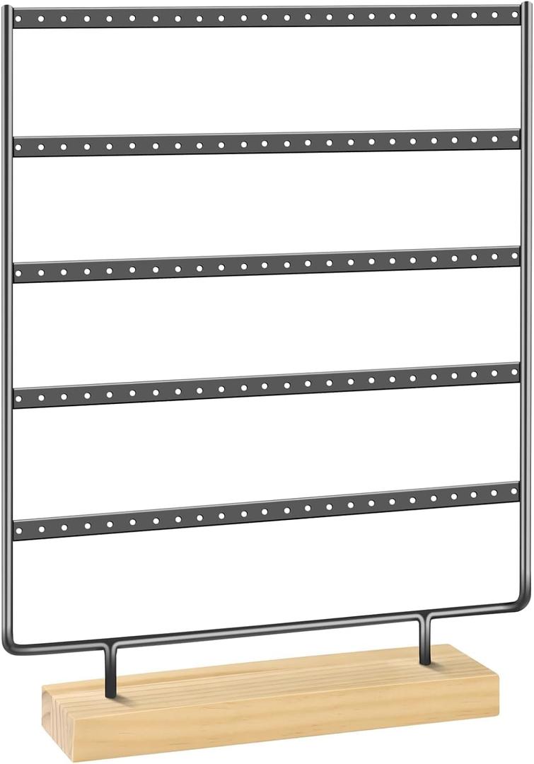 Earring Holder Organizer, Earring Display For Vendors, Earring Holder Organizer For Girls, Women, Earring Organizers and Storage, Jewelry Holder(5 Tiers & 120 holes) (Black)