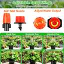 246 Pcs Drip Irrigation Fittings Kit for 1/4" Tubing, 1/4 Inch Drip Line Parts Barbed Connectors (Coupling, Tee, Elbow, End Plug, Cross, Single Barb, Nozzle, Nozzle Tee, Dripper, Drip Stake)