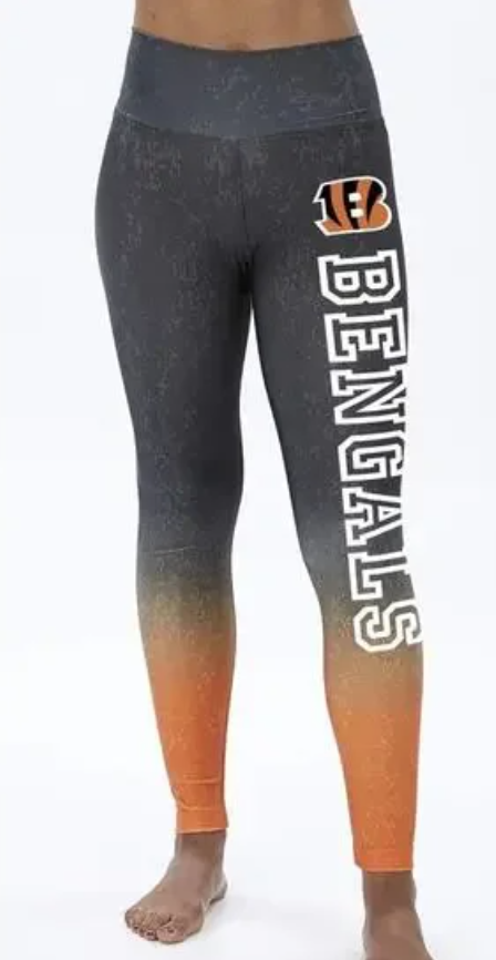 Zubaz Cincinnati Bengals Team Color Distressed Gradient Legging XL