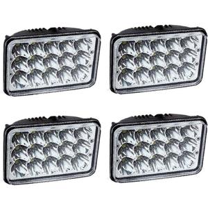 DOT Approved 4X6 LED Headlights Compatible with Freightliner FL60 FL70 FL80 Classic FLD120 FLD112 - Rectangular Square Clear Sealed Beam H4651/H4642/H4652/H4656/H4666/H4668/H6545 Replacement 4PCS