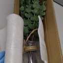 VIERENA 17.5" Artificial Eucalyptus Stems in Glass Vase with Faux Water,Fake Plant Eucalyptus Leaves White Seeds for Centerpiece Table Decorations Farmhouse Wedding Home Greenery Decor (Sage Green)