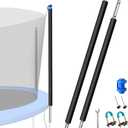 1PCS Trampoline Pole Replacement, Trampoline Enclosure Pole Fits 8-16FT Straight Pole Trampoline Frame, Reliable Trampoline Accessories Includes Foam Sleeve & Pole Caps for 2 Install Ways