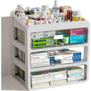 Tiny Drawer - Type Plastic Storage Box Organizer,Small Items - Multifunctional Storage Container,Family Small Medicine Box Organizer,Cosmetics,Office Items,Stationery,Easy Access (Skinnier Size)