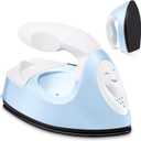 Honoson Mini Craft Iron Mini Heat Press Small Iron 3.93 x 2.36 x 2.76 in Portable Handy Tiny Flatiron with Charging Base Accessory for Fuse Bead Patch DIY Heat Transfer Vinyl(Light Blue)