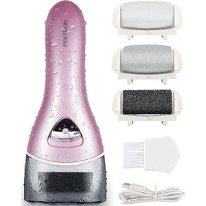 Electric Feet Callus Removers Rechargeable,Portable Electronic Foot File Pedicure Tools, Electric Callus Remover Kit,Professional Pedi Feet Care Perfect for Dead,Hard Cracked Dry Skin Pink