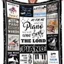 Piano Music Lover Gifts Throw Blanket, Pianos Decor Blankets, Music Gifts for Men Women, Gift for Piano Player, Soft Flannel Pianos Blanket for Couch Bed 50"X60"