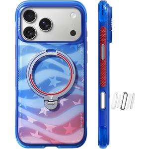TORRAS Football Limited Edition Ostand Q3 Air for iPhone 17 Pro Case & 360 Magnetic Stand, Fit for MagSafe, Mil-Grade Drop Tested, Camera Control Button, World Cup Spirit Inspired, Starlight