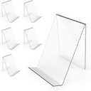 Boloyo Acrylic Book Stand Without Ledge,6 Inch 6PC Clear Acrylic Display Easel Transparent Display Stand Holder Tablet Holder for Displaying Pictures,Books,Artworks, CDs