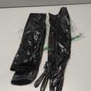 SATINIOR Women's Carnival Halloween Costume Elastic Spandex Shiny Wet Long Gloves and Thigh High Stockings (Black)