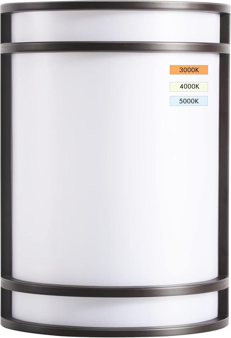 CLOUDY BAY LED 3 Color Indoor Wall Sconce, Wall Lighting,3000K/4000K/5000K Color Temperature Adjustable Wall Mount Light Fixture, 15W 120V Dimmable CRI 90+ LED Wall Light,Oil Rubbed Bronze