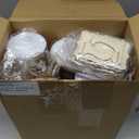 74 Pcs Mimosa Bar Supplies 34 oz Plastic Carafe with Lids Drink Juice Carafe with Champagne Flutes Plastic Water Pitcher for Mimosa Bar with Wooden Chalkboard Tags Straws (Gold)