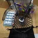 Yuanhe Deluxe Bingo Game Set - Metal Round Cage, 75 Colored Bingo Balls, 100 Bingo Cards, 500 Mixed Chips and Master Board for Large Groups, Parties