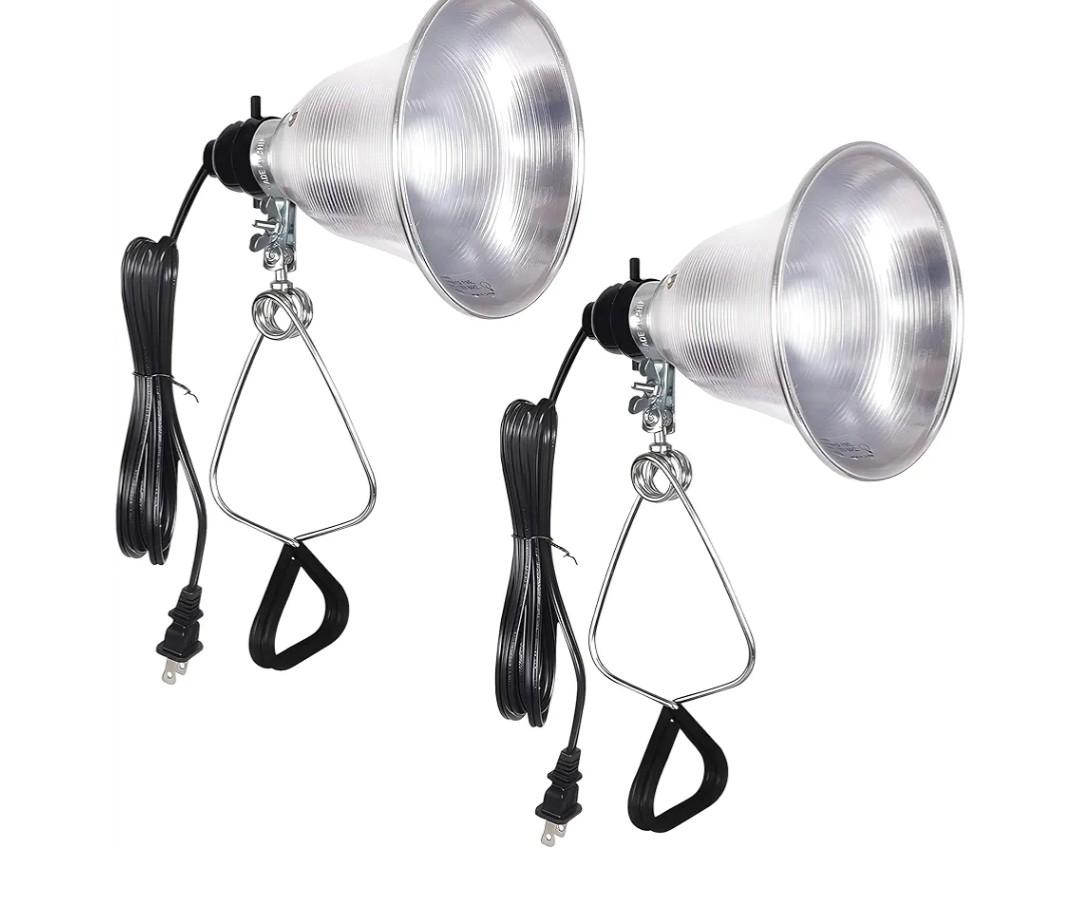 Simple Deluxe Clamp Lamp Light Socket with 5.5 Inch Aluminum Reflector, Suit for Max 60 Watt Lamp (No Bulb Included) with 18/2-Gauge 6 Feet Cord, 2 Pack,Silver