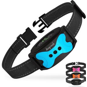 DogRook Dog Bark Collar | Smart Collar for Dog Training | No Shock | Beep & Vibration | Rechargeable | No Bark Collar for Dogs | Anti Bark Collar for Large Dog, Medium Dog, Small Dog | 12-110 lbs (Blue)