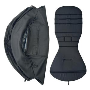 Baby Stroller Seat Cushion and Canopy Compatible with Babyzen YOYO 2 and YOYO+, Pushchair Accessories Replacement Kit, Waterproof Double-Layer Fabric (Black)