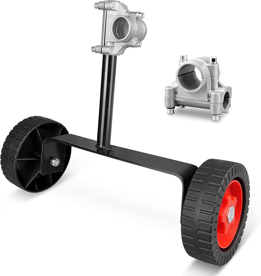 Adjustable String Trimmer Support Wheel Attachment 26mm(1 inch) and 28mm(1.1 inch) for Weed Trimmer Gas String Trimmer Petrol/Electric Brushcutter Strimmer