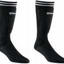 WILSON Soccer Sock Shin Guards - Youth and Peewee Sizes (Youth (Pack of 2), Black)