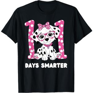 100 Days of School Dalmatian Dog Fun Kid-Friendly Design T-Shirt M