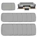 Sqodok Patio Cushion Covers for 7 PCS Outdoor Sectional Sofa, Outdoor Cushion Covers Replacement for 7 PCS 6-Seater Wicker Rattan Furniture, 14Packs Cushion Slipcovers Set Seat and Back, Grey