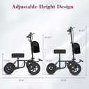 All Terrain Knee Scooter for Adults, Foldable Rolling Knee Scooter with DIY Stickers & Shock Absorber, Steerable Knee Walker for Broken Foot, Ankle Injuries & Surgery, Better Crutch Alternative