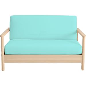 Full Size Armless Futon Covers - 100% Egyptian Cotton 600 Thread-Count Futon Slipcovers - Zippered Couch Cover Sofa Bed Protector, Sleeper Sofa Cover, Machine Washable, Turquoise Blue