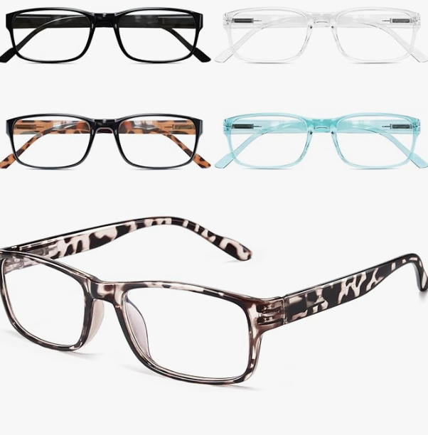 Gaoye Professional Reading Glasses for All Day - Computer Readers with Blue Light Protection - Value Pack , Pack of 5