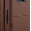 Checked Expandable - 24.5" Airline Approved Check In Luggage with Wheels, Spinner Suitcase for Men & Women - TSA Lock Rolling Suitcase, Spinner Wheels, Expansion Zip, Y-Strap - Dark Brown