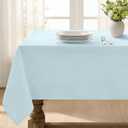 Softalker Rectangle Tablecloth, Waterproof & Stain Resistant Table Cloths Wrinkle Free Fabric Washable Polyester Table Cover for Spring/Party/Outdoor/Wedding - 60 x 84 inch,Baby Blue