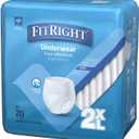 FitRight Adult Incontinence Underwear, Heavy Absorbency, XX-Large, 68-80 (20 Count)