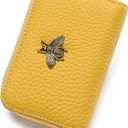 imeetu RFID Credit Card Holder, Small Leather Zipper Card Case Wallet for Women