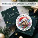 2 x Sloth Christmas Ornaments 2025, Animal Lover Gifts for Teens, Adults, Friends, Christmas Sloth Gifts for Men and Women, Ceramic Ornaments for Christmas Decorations