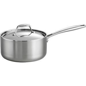 Tramontina Signature Tri-Ply Clad Stainless Steel 3-Quart Sauce Pan with Lid, Induction-Ready, Dishwasher-Safe, NSF-Certified, Made in Brazil