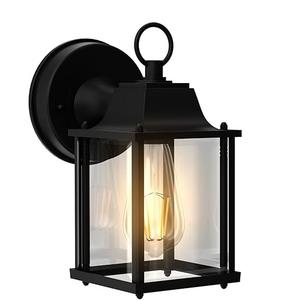 Kainozoic Dawn to Dusk Sensor Motion Sensor Outdoor Wall Light Fixtures Waterproof Black Exterior Porch Lighting Fixture Anti-Rust Outdoor Wall Lantern for House