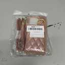 For iPhone 14 Pro Case with Card Holder and Strap for Women,Crossbody Lanyard, Make Up Mirror,Ring Stand,Snap Clasp,Cute Phone Wallet Cases 6.1 inch - Dark Rose Gold