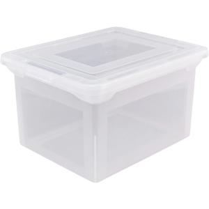 Office Depot Brand Letter And Legal File Tote, 18"L x 14 1/4"W x 10 7/8"H, Clear