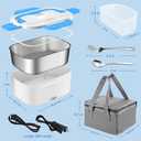Electric Lunch Box Food Warmer 2 in 1, Portable Food Heater for Car and Home - Leak proof, Lunch Heating Microwave for Truckers with Removable Stainless Steel Container 1.5 L, 110V/12V