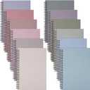 Fuutreo 12 Pcs Spiral Notebook for Work A5 8.3 x 5.7 Inch College Ruled Spiral Journal Notebook Kraft Cover Ruled Paper, 12 Color, 60 Sheets, 120 Pages for Office School(Taro Color)