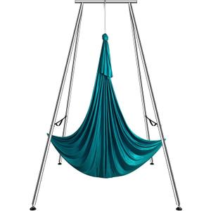 VEVOR Yoga Stand Frame, Max 441-551 lbs Load Swing Stand, Triangular Structure Aerial Rig, Aerial Silk Stands with Yoga Hammock, Standard & Height-Adjustable Version (Green)