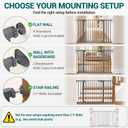 Cumbor 30-46" Baby Gate for Stairs, Auto-Close Dog Gate Indoor Cool Gray