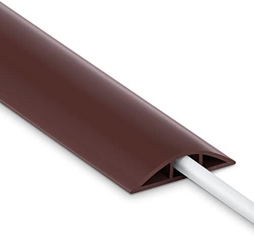 4FT Brown Cord Hider - Extension Cable Cover Power Cord Protector - Soft PVC Wire Covers - Cord Cavity: 0.47" (W) x 0.24" (H)