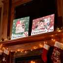 kennethan Christmas Red Frame 4x6 Picture Frame with Christmas Santa Decoration 1 Pack Wooden Frame with Glass can Display 4x6 Picture on the Table